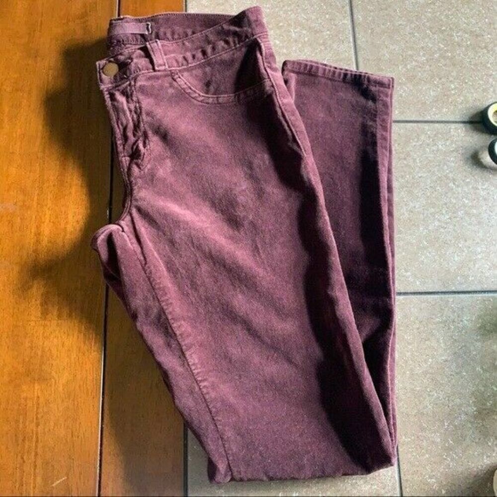 J Brand Red Women Maroon Velvet Legging Skinny Pants| Women's Size 27 - Picture 6 of 6